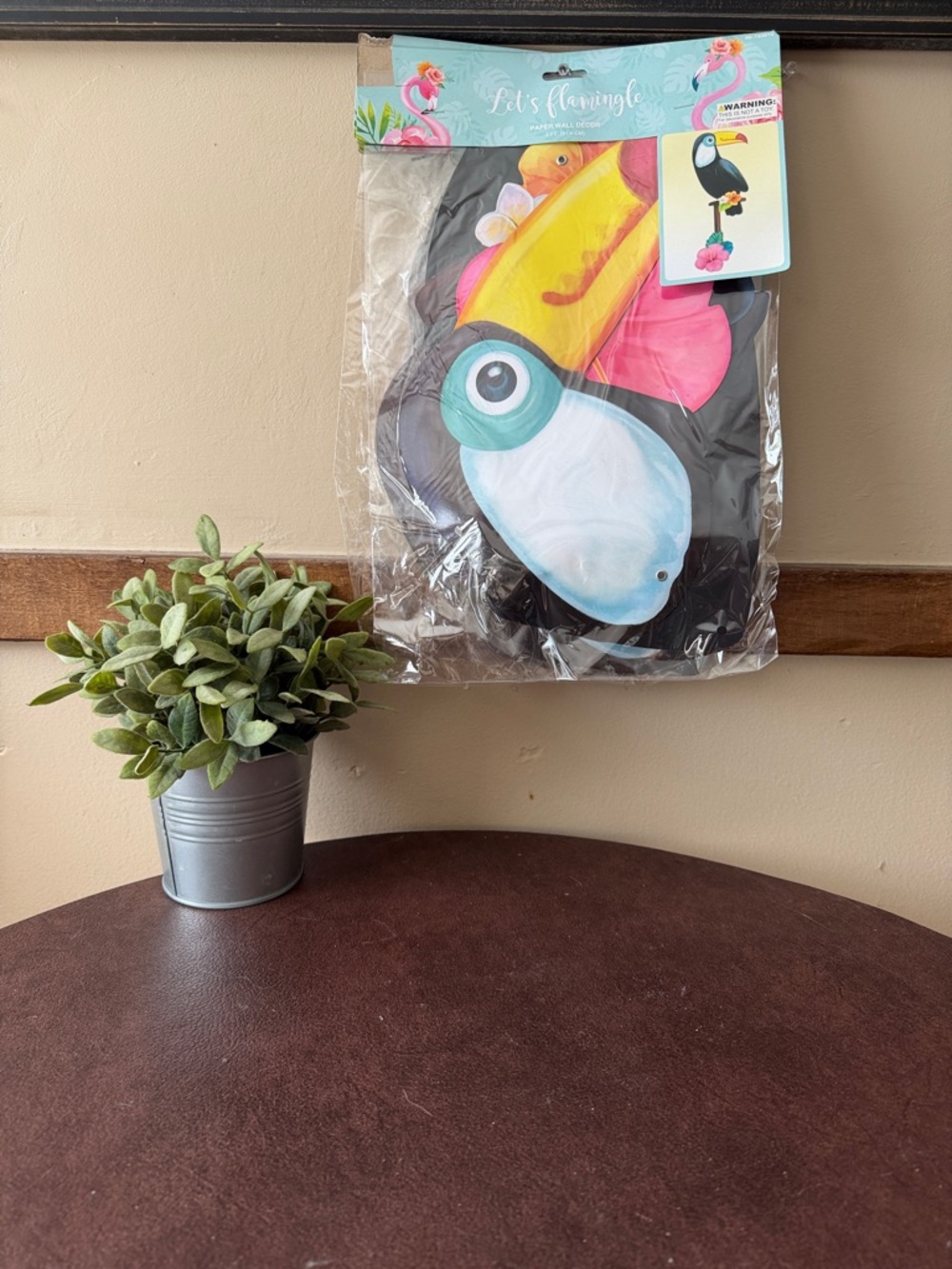 Hobby Lobby Tropical Toucan Wall Decor - Black, Yellow, Pink, Teal, White